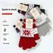 Fashionable Snowflake Warm Touch Screen Gloves Christmas And Winter Velvet Jacquard Knitted Gloves Holiday Gifts_maomaolike.com