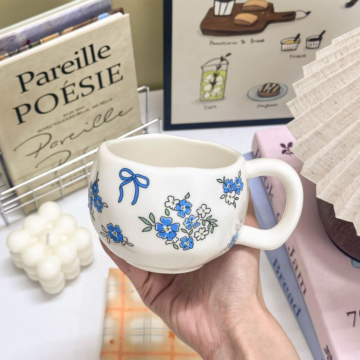 Vintage Light-luxury Coffee Cup, Handcrafted With A High-end Feel, Floral Ceramic Mug, High Aesthetic Value, Ins-style_maomaolike.com