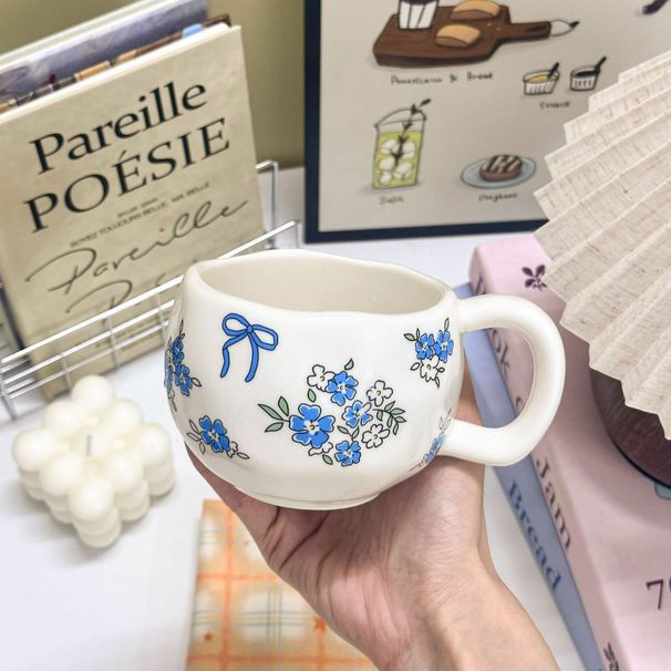 Vintage Light-luxury Coffee Cup, Handcrafted With A High-end Feel, Floral Ceramic Mug, High Aesthetic Value, Ins-style_maomaolike.com