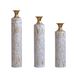 Floor Metal Vases Decorated White Metal Vases Set Of 3 Gorgeous Home Decoration Large Glazed Metal Vases 24in/28.7in/33.5in Height_maomaolike.com