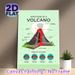 Volcano Structure Painting Poster, Informative Illustrated Poster, Educational Labeled Volcano Anatomy With Different Volcano Types, Suitable For_maomaolike.com