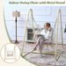 Handmade Macrame Swing Hammock Chair With Stand - Indoor/Outdoor Boho Style Seating_maomaolike.com