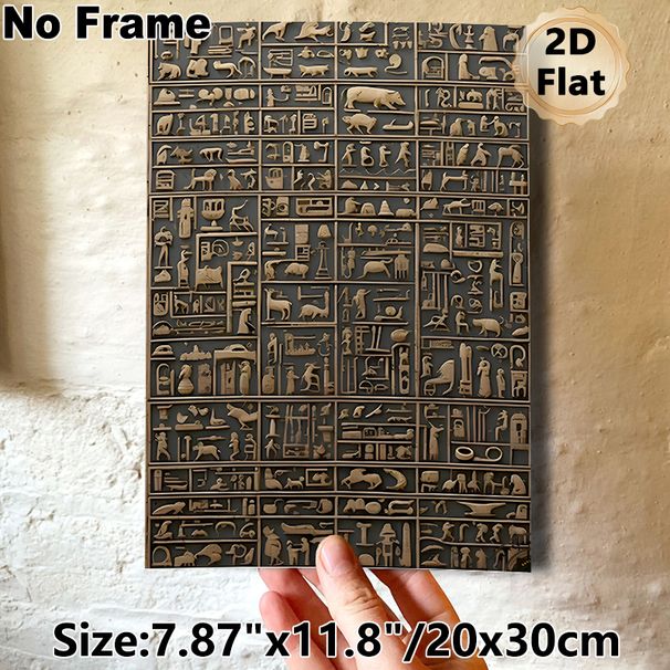 Egyptian Hieroglyphs Painting Poster, Vintage Intricate Carved-style Poster, Authentic Ancient Egyptian Script Design, Ideal For Home Study And Living_maomaolike.com