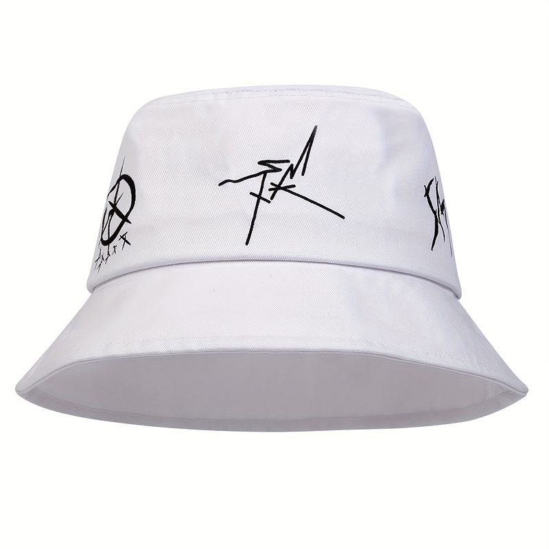 Hot Sale Fashion hip hop Two color ing bucket hat Women Men Panama Eyes Graffiti Printed Fisherman outdoor Fishing Sun Hat_maomaolike.com