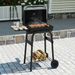Barrel Charcoal Grill With Foldable Side Table And Thermostat_maomaolike.com