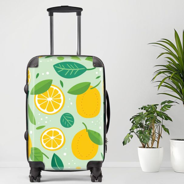 Lemons Luggage, 20/24/28 Inch Luggage, Carry-On, Custom Luggage, Luggage Set, Suitcase, Travel, Vacation, Cabin Suitcase, Custom Suitcase, Personalized Luggage_maomaolike.com