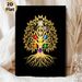 Kabbalah Tree Of Life Painting Poster, Elegant Golden Tree With Colorful Astrological Symbols Poster, Mystical Spiritual Decor Ideal For Meditation_maomaolike.com