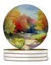 North Carolina Dogwoods In Watercolor Large Sandstone Coasters Pack Of 4 Absorbent Round Coasters Decor Gifts For Men Or Women, 4 In, Multicolor_maomaolike.com