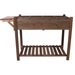 8 Pockets Horticulture Raised Garden Bed Elevated Wood Planter Box Stand With Foldable Side Table And Storage Shelf For Herb/Vegetables/Flowers, Dark Brown Color_maomaolike.com