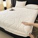 Winter Waffle Thickened Taffeta Fleece Sheet Single Piece Warm Simple Mattress Protector Full Coverage Fixed Bed Cover_maomaolike.com