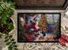 Boston Terrier And Santa Claus Doormat Front Door Mat Indoor Outdoor Rugs For Entryway, Non Slip Washable Low Pile, 24H X 36W_maomaolike.com