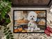 Bichon Frise Fall Kitchen Pumpkins Doormat Front Door Mat Indoor Outdoor Rugs For Entryway, Non Slip Washable Low Pile, 24H X 36W_maomaolike.com