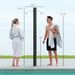 9.2 Gallon Slolar Heated Outdoor Shower With 2 Free-Rotating Shower Heads And Foot Showers For Poolside Beach Spa, 7.1ft_maomaolike.com