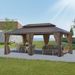 12*20FT Patic Gazebo,alu Gazebo With Steel Canopy,Outdoor Permanent Hardtop Gazebo Canopy For Patio, Garden, Backyard_maomaolike.com