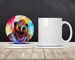 Hippie Animal Grizzly Bear Large Sandstone Coasters Pack Of 4 Absorbent Round Coasters Decor Gifts For Men Or Women, 4 In, Multicolor_maomaolike.com