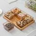 6-Section Glass Serving Tray - Elegant Snack Fruit Platter Entertaining (Dishwasher Safe Non-Slip Base Perfect For Nuts_maomaolike.com