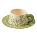 New Original Pink/green Ceramic Coffee Cup And Plate Combination With Fresh Hand-painted Style Cup And Plate Cover_maomaolike.com