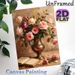 Rose Still Life Painting Poster, Vintage-style Oil Painting Of Pink & Burgundy Roses In Metallic Vase With Open Book Poster, Elegant Classic Floral_maomaolike.com