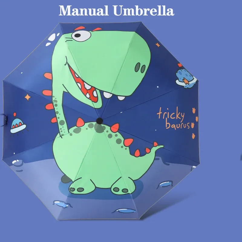 Automatic Umbrella Dinosaur Umbrella Sun Protection And Wind Edge Reflective Strip Non-springback Design Travel Folding Umbrella_maomaolike.com