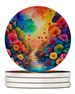 Colorful Begonias Large Sandstone Coasters Pack Of 4 Absorbent Round Coasters Decor Gifts For Men Or Women, 4 In, Multicolor_maomaolike.com
