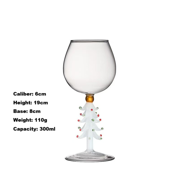 Korean Ins Style Christmas Wine Glass, Colored Glass, Christmas Tree Decoration, High Footed Glass, Red Wine Beverage Glass, Champagne Glass_maomaolike.com