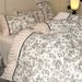 New French Retro Printed Ruched Lace Washed Brushed Four-Piece Small Floral Student Dormitory Three-Piece Bed Set_maomaolike.com