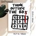 Think Outside The Box Themed Painting Poster, Minimalist Hand-drawn Tic-tac-toe Poster, Inspirational Design To Encourage Creative Thinking, Ideal For_maomaolike.com