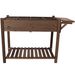8 Pockets Horticulture Raised Garden Bed Elevated Wood Planter Box Stand With Foldable Side Table And Storage Shelf For Herb/Vegetables/Flowers, Dark Brown Color_maomaolike.com