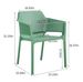 3 Piece Plastic Arm Chair Bistro GRS Premium Ocean Plastic, Green_maomaolike.com