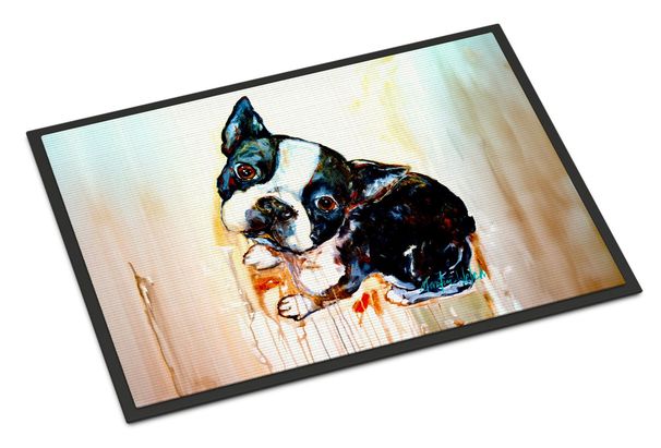Boston Terrier The Look Doormat Front Door Mat Indoor Outdoor Rugs For Entryway, Non Slip Washable Low Pile, 24H X 36W_maomaolike.com