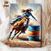 Barrel Racing Cowgirl Painting Poster, Vibrant Dynamic Oil Painting Style Poster, Captures Energetic Western Riding Action, Ideal For Living Room And_maomaolike.com