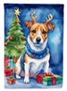 Jack Russell Terrier Christmas Reindeer House Flag Large Porch Sleeve Pole Decorative Outside Yard Banner Artwork Wall Hanging, Polyester, House Size, Multicolor_maomaolike.com
