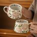Flower Mug, Ceramic Coffee Cup, Office Water Cup_maomaolike.com