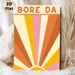 Sunrise Themed "Bore Da" Painting Poster, Warm-toned Retro Sunburst Pattern Poster, Cheerful Morning Greeting Decor Suitable For Living Room, Bedroom_maomaolike.com