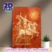 Roman Sun God Chariot Painting Poster, Vintage Cracked Mural-style Red-toned Ancient Art Poster, Timeless Historical Classical Decor Ideal For Home_maomaolike.com