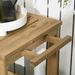 Outsunny Outdoor Bar Cart, Wood Rolling Home Bar & Serving Cart With 2 Shelves, Wine Bottle Holders For Garden, Dining Room, Natural_maomaolike.com