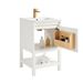 20 Inch Solid Wood Pre-assembled Bathroom Vanity With Adjustable Shelf --White_maomaolike.com