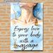 Massage Themed Painting Poster, Soft Watercolor Style Poster, Gentle Neck & Shoulder Artwork With Tiny Flower Bottles, Inspiring Self-care Message_maomaolike.com
