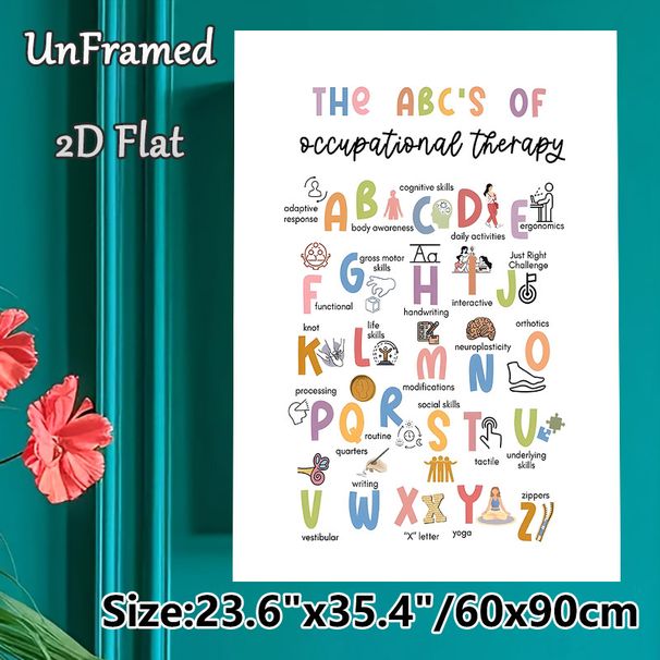 Occupational Therapy ABCs Painting Poster, Colorful Illustrated Alphabet-style Poster, Informative Educational Reference Suitable For Therapy Clinics_maomaolike.com