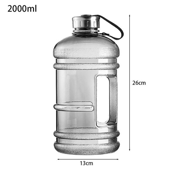 1Pcs Durable Gallon Water PETG 2L Large Capacity Sports Drink Portable With Handle Shaker Bottle_maomaolike.com