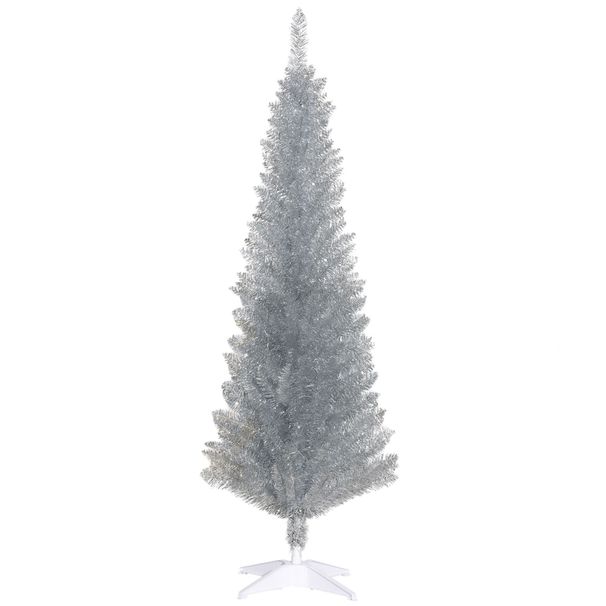 Artificial Pencil Christmas Tree, Slim Xmas Tree With Realistic Branch Tips And Plastic Stand_maomaolike.com