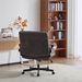 Criss Cross Legged Office Chair With Flip-Up Back Built-In Dynamic Airbag Lumbar Support, Wide Seat Desk Chair With Flip-Up Arms And Wheels, Modern Cross-Leg Chair For Home Office, Vanity, Gray_maomaolike.com