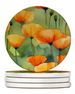 California California Poppies In Watercolor Large Sandstone Coasters Pack Of 4 Absorbent Round Coasters Decor Gifts For Men Or Women, 4 In, Multicolor_maomaolike.com