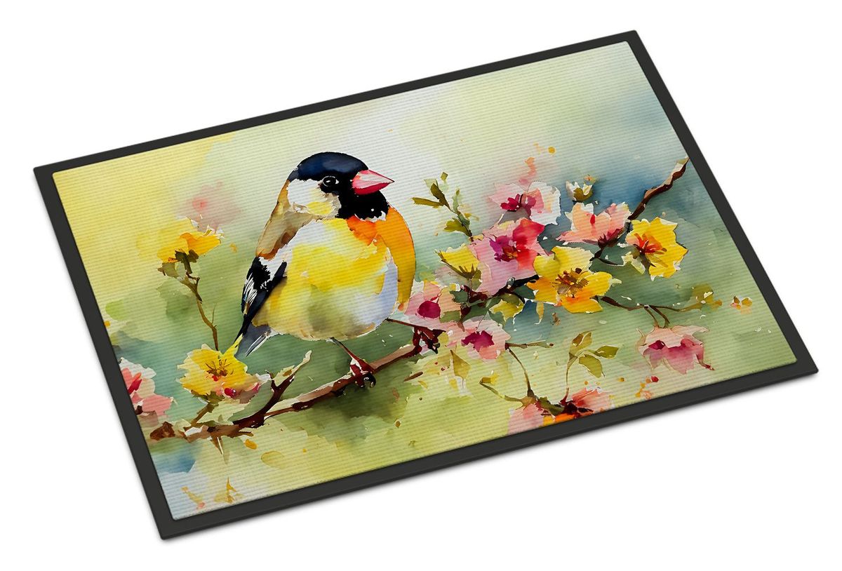 Goldfinch Doormat Front Door Mat Indoor Outdoor Rugs For Entryway, Non Slip Washable Low Pile, 24H X 36W_maomaolike.com