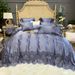 Precision Silk Cotton Satin Four-Piece French Lace Bedding Gray Purple Bed Cover Eight-Piece Set_maomaolike.com