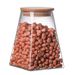 Irregular Square Glass Sealed Kitchen Food Trapezoidal Tea Canister Coffee Bean Storage Jar_maomaolike.com