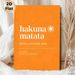 Hakuna Matata Themed Painting Poster, Warm-toned Minimalist Typographic Poster, Positive Relaxing Quote Decor, Ideal For Living Room, Bedroom And Home_maomaolike.com