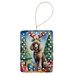 Chocolate Standard Poodle Christmas Reindeer Porcelain Ornament Christmas Tree Hanging Decorations For Home Christmas Holiday, Rectangle, Gift, Multicolor_maomaolike.com