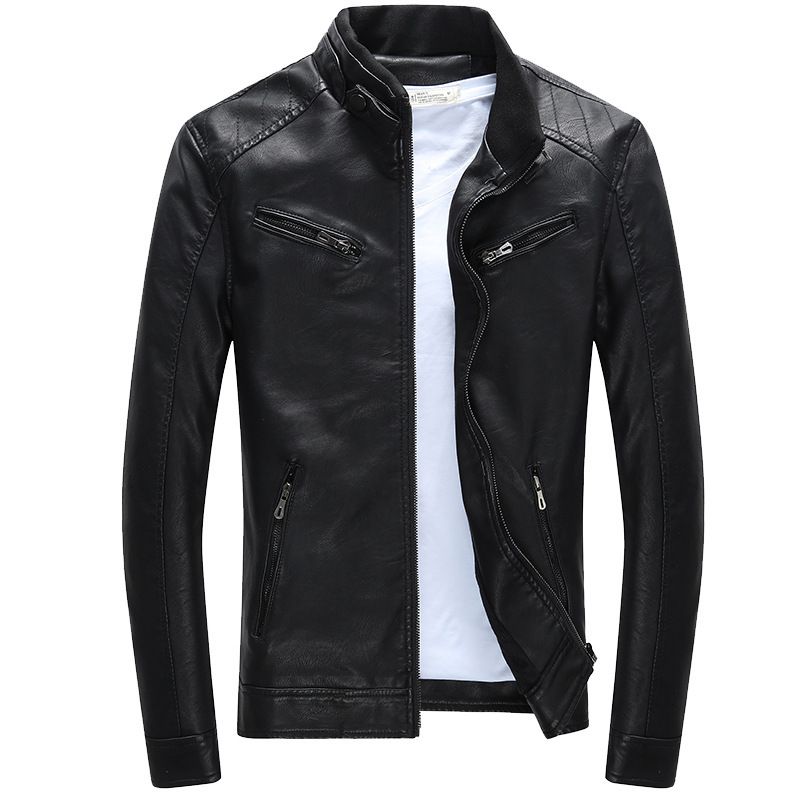 Men's Clothing New leather jacket for men, slim style jacket for young men,spring new style for men, handsome motorcycle men's leather jacket_maomaolike.com