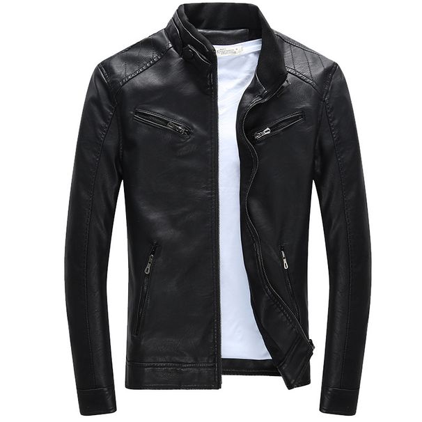 Men's Clothing New leather jacket for men, slim style jacket for young men,spring new style for men, handsome motorcycle men's leather jacket_maomaolike.com